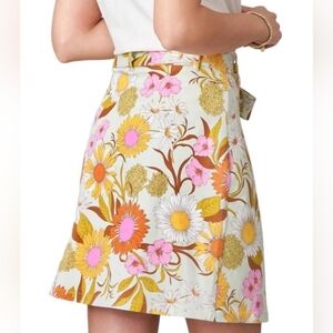 Spartina 449 Linden Skirt Heyward's Rate Gerber Daisy/Daisies Floral Faux Wrap